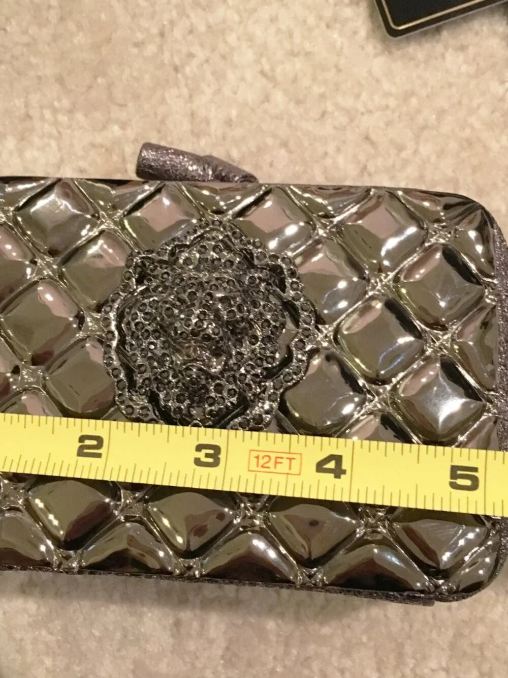 CHANEL RUNWAY BAG - Lions head - DK Silver Metal & Leather Clutch